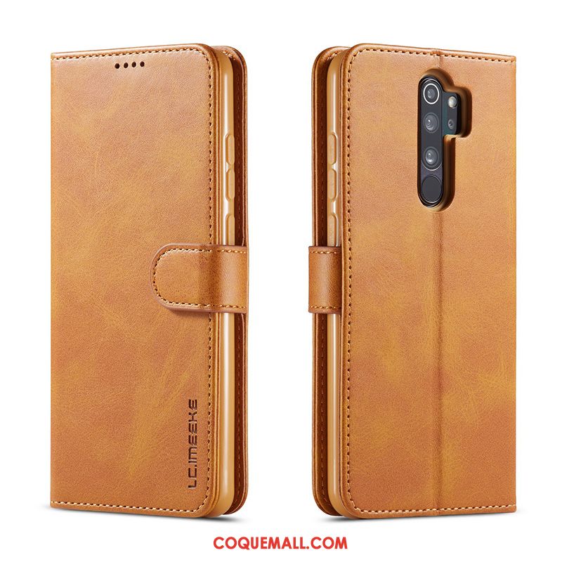 Étui Redmi 9 Tempérer Incassable Membrane, Coque Redmi 9 Fluide Doux Jaune Beige