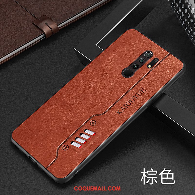 Étui Redmi 9 Tout Compris Modèle Fleurie Silicone, Coque Redmi 9 Protection Incassable Braun Beige