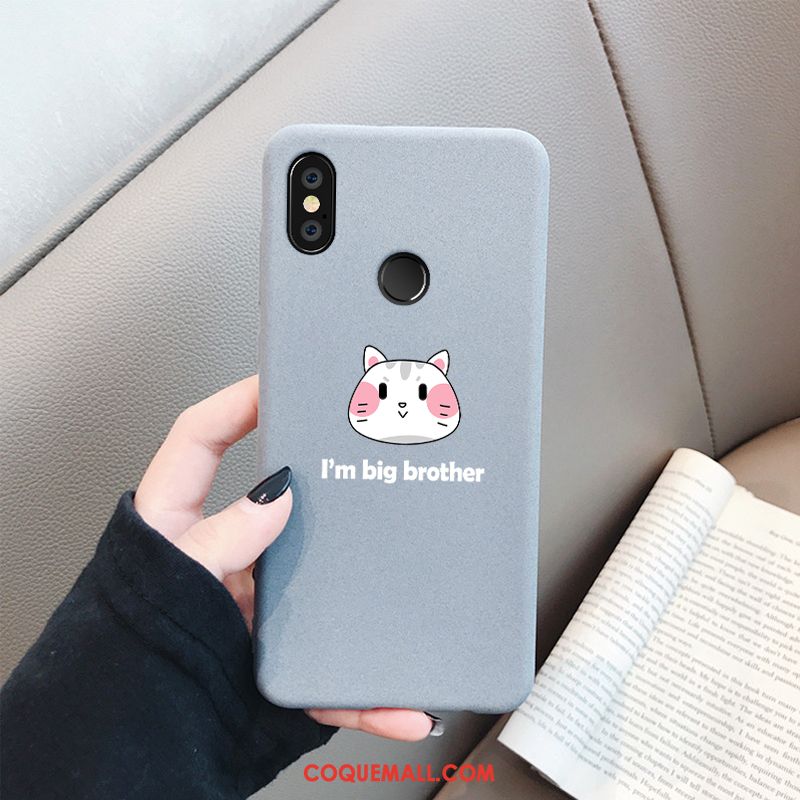 Étui Redmi Note 6 Pro Chat Dessin Animé Téléphone Portable, Coque Redmi Note 6 Pro Rouge Gris Beige