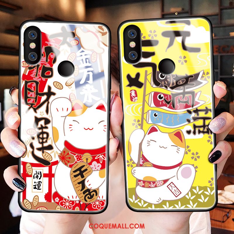 Étui Redmi Note 6 Pro Créatif Téléphone Portable Dessin Animé, Coque Redmi Note 6 Pro Tendance Jaune Beige