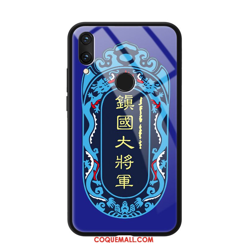 Étui Redmi Note 7 Bleu Verre Téléphone Portable, Coque Redmi Note 7 Incassable Fluide Doux Beige