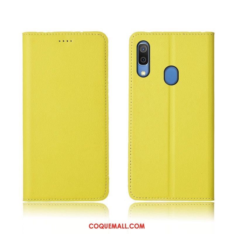 Étui Samsung Galaxy A20e Clamshell Jaune Délavé En Daim, Coque Samsung Galaxy A20e Silicone Nouveau