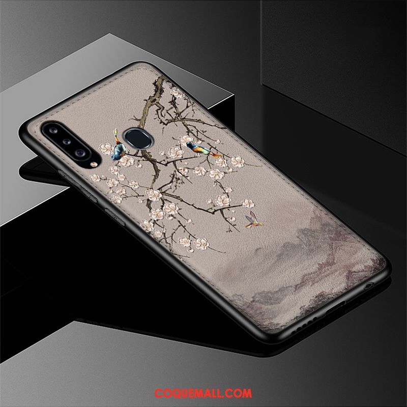 Étui Samsung Galaxy A20s Dessin Animé Silicone Fluide Doux, Coque Samsung Galaxy A20s Modèle Fleurie Tendance