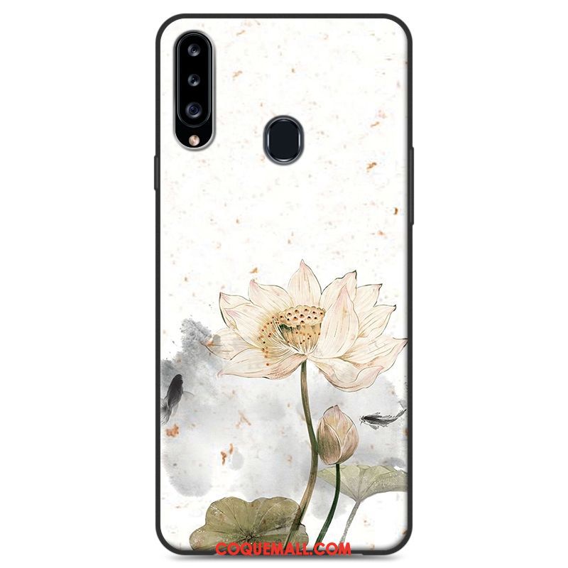 Étui Samsung Galaxy A20s Fluide Doux Blanc Téléphone Portable, Coque Samsung Galaxy A20s Étoile Silicone