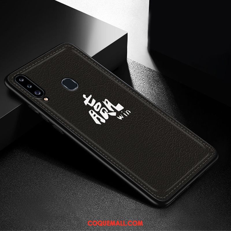 Étui Samsung Galaxy A20s Marque De Tendance Modèle Fleurie Gaufrage, Coque Samsung Galaxy A20s Simple Tout Compris