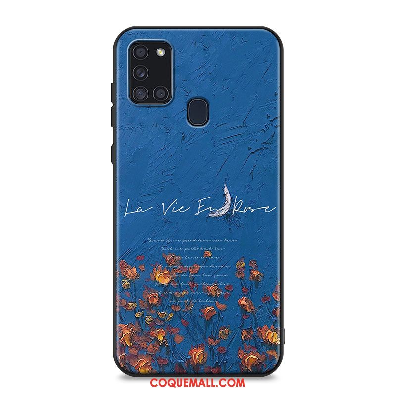 Étui Samsung Galaxy A21s Délavé En Daim Silicone Fluide Doux, Coque Samsung Galaxy A21s Étoile Téléphone Portable