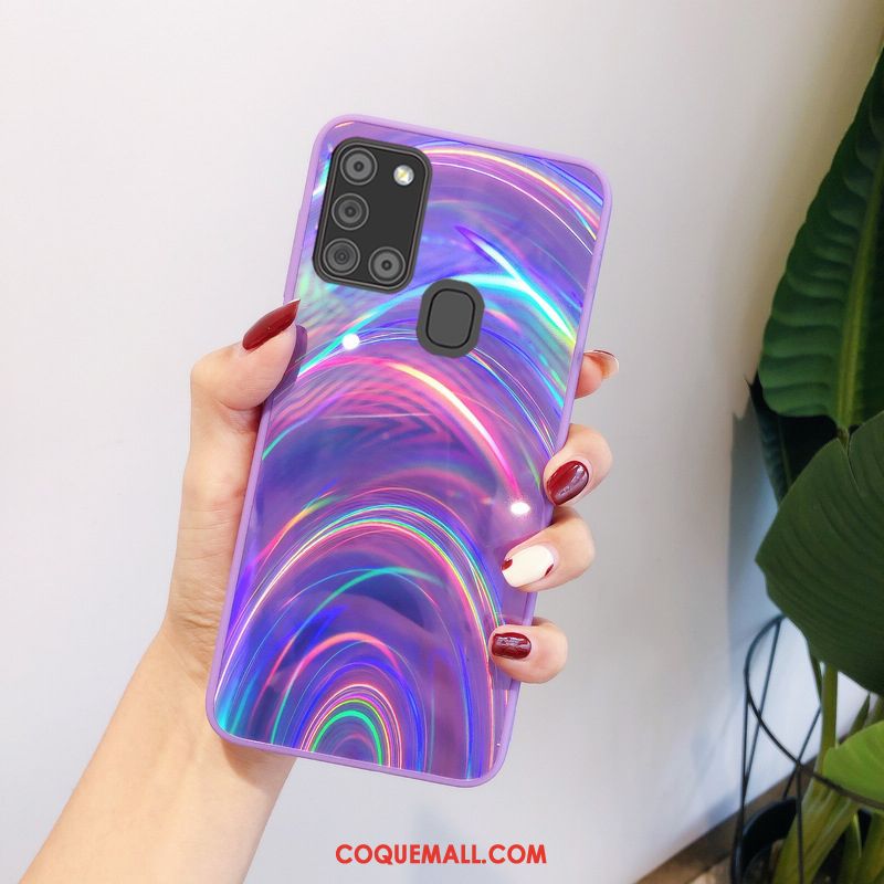 Étui Samsung Galaxy A21s Silicone Frais Étoile, Coque Samsung Galaxy A21s Petit Violet