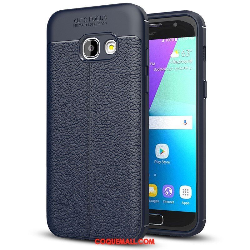 Étui Samsung Galaxy A3 2017 Modèle Fleurie Téléphone Portable Tendance, Coque Samsung Galaxy A3 2017 Tout Compris Bleu