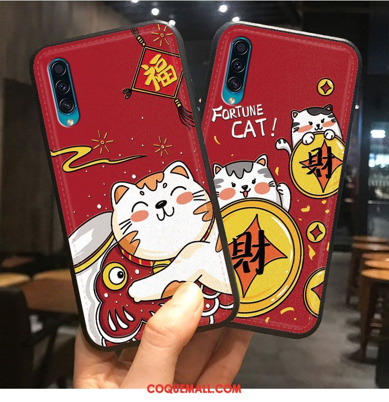 Étui Samsung Galaxy A30s Protection Chat Modèle Fleurie, Coque Samsung Galaxy A30s Rat Incassable