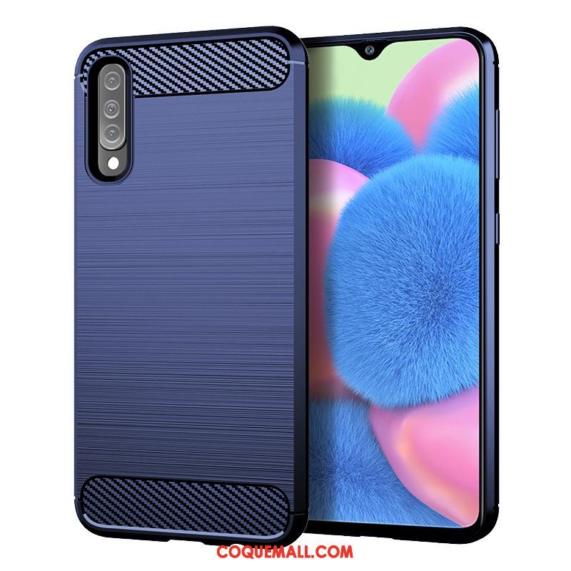 Étui Samsung Galaxy A30s Silicone Protection Téléphone Portable, Coque Samsung Galaxy A30s Bleu Soie