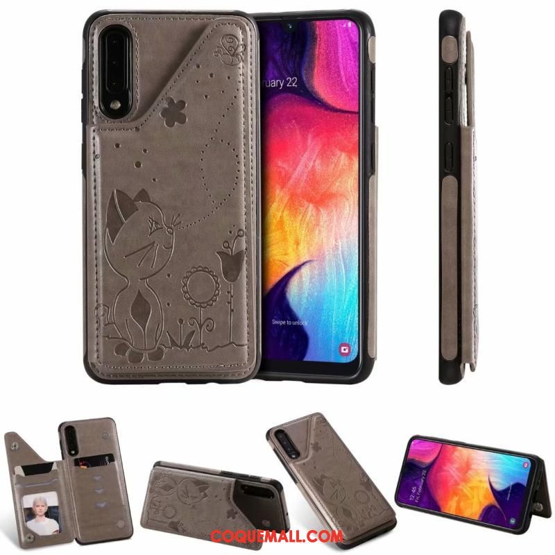 Étui Samsung Galaxy A30s Téléphone Portable Incassable Étoile, Coque Samsung Galaxy A30s En Cuir Bordure