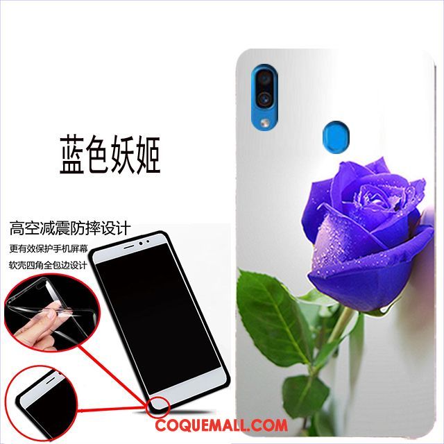 Étui Samsung Galaxy A40 Violet Fluide Doux Étoile, Coque Samsung Galaxy A40 Protection Téléphone Portable