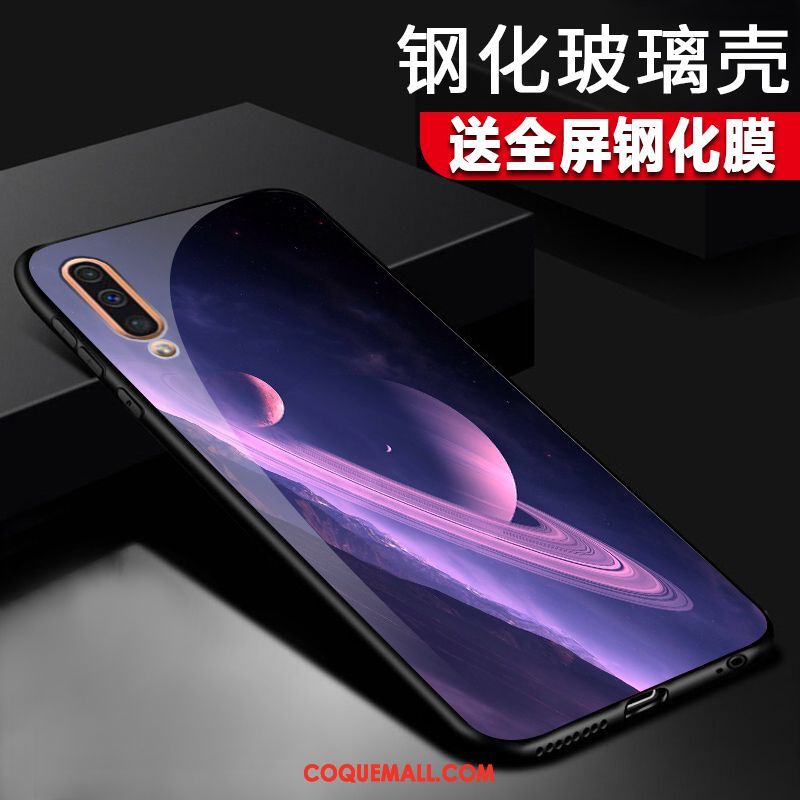 Étui Samsung Galaxy A50 Délavé En Daim Personnalité Fluide Doux, Coque Samsung Galaxy A50 Silicone Violet