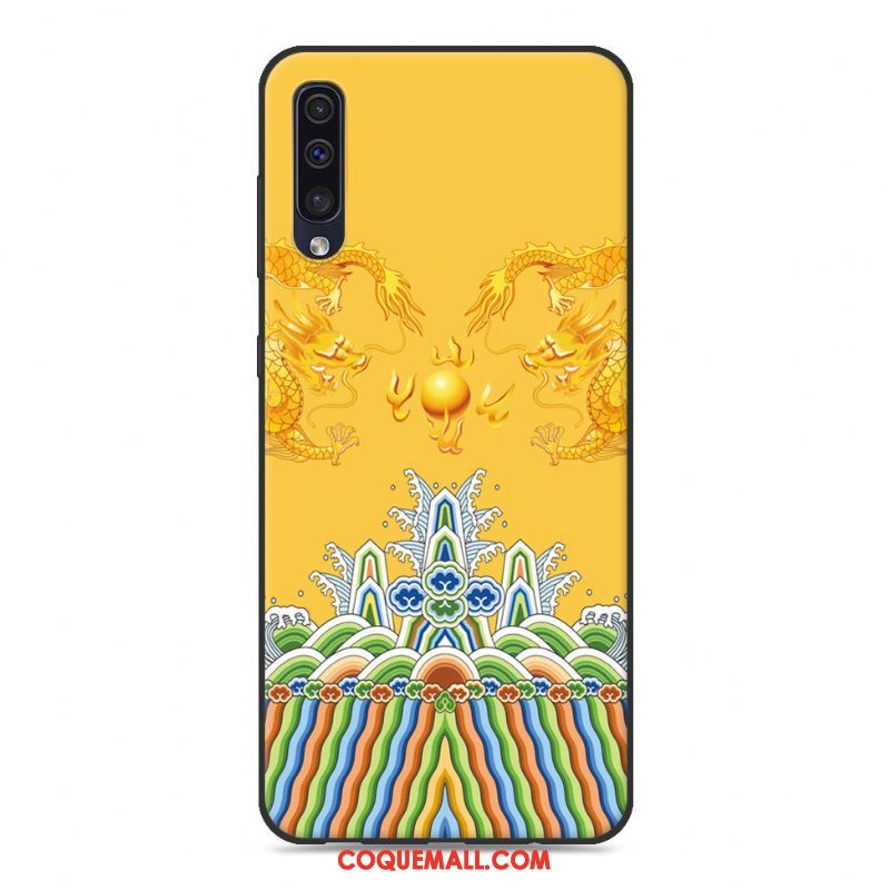 Étui Samsung Galaxy A50 Jaune Personnalité Amoureux, Coque Samsung Galaxy A50 Étoile Téléphone Portable