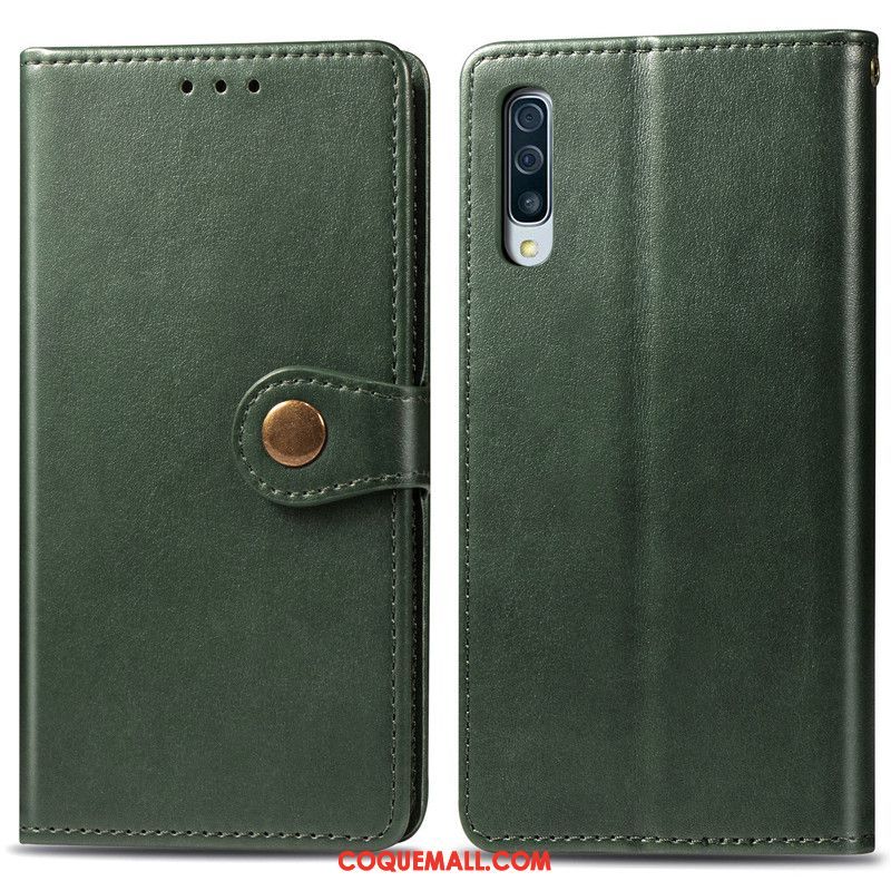 Étui Samsung Galaxy A50s Protection Étoile Ornements Suspendus, Coque Samsung Galaxy A50s En Cuir Vert