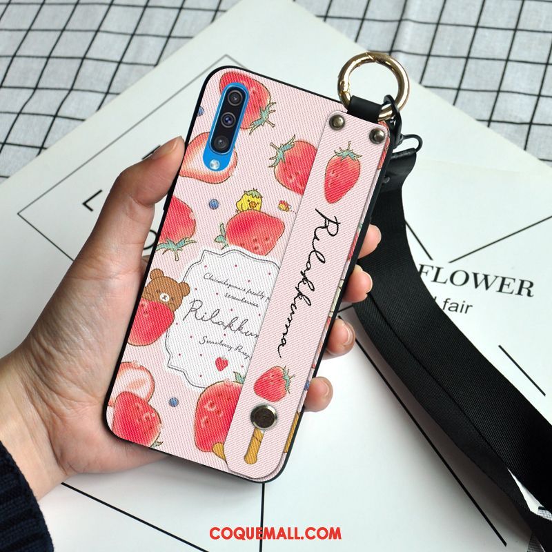 Étui Samsung Galaxy A50s Téléphone Portable Fraise Dessin Animé, Coque Samsung Galaxy A50s Personnalité Incassable