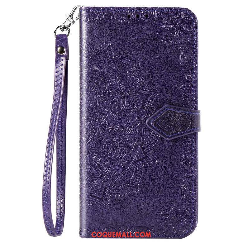 Étui Samsung Galaxy A51 Fluide Doux Protection Téléphone Portable, Coque Samsung Galaxy A51 Violet En Cuir