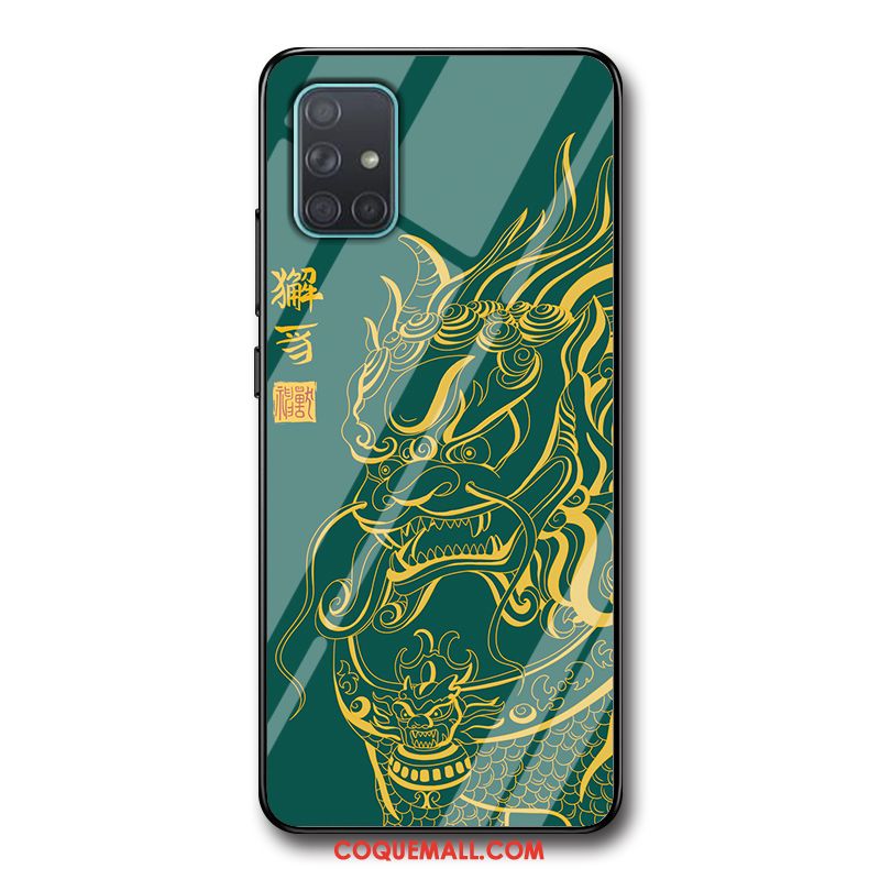 Étui Samsung Galaxy A51 Silicone Incassable Style Chinois, Coque Samsung Galaxy A51 Verre Marque De Tendance