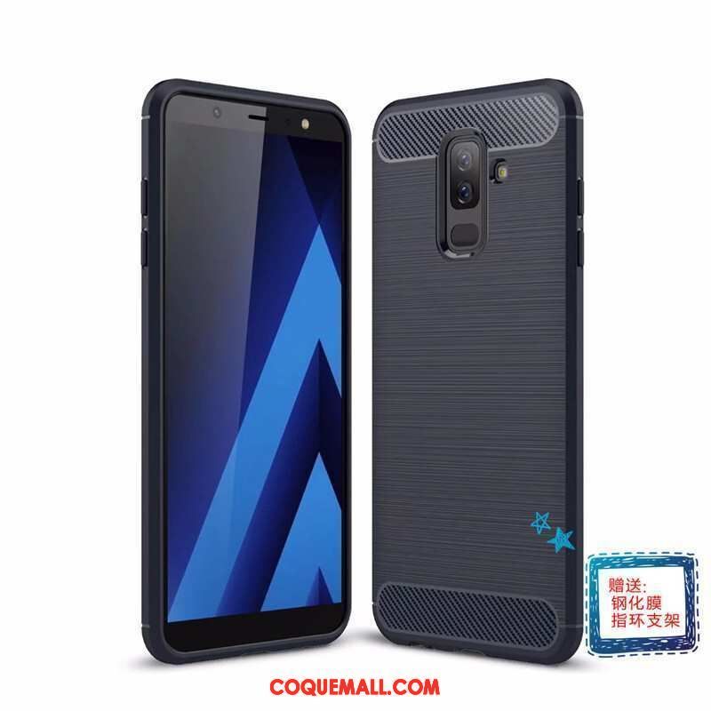 Étui Samsung Galaxy A6+ Incassable Tout Compris Téléphone Portable, Coque Samsung Galaxy A6+ Noir Foncé