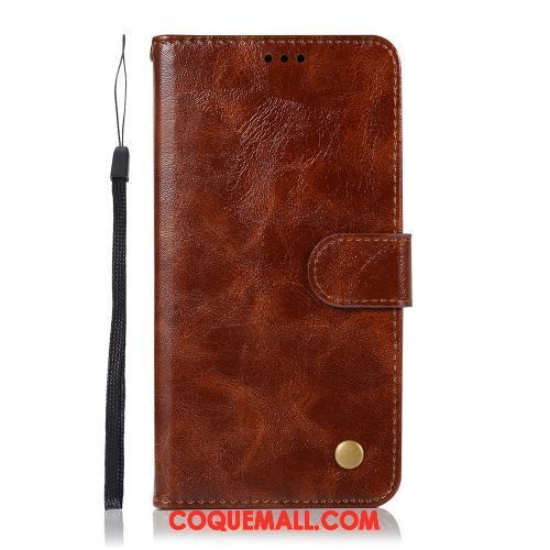 Étui Samsung Galaxy A6+ Téléphone Portable Vintage Protection, Coque Samsung Galaxy A6+ Étoile Portefeuille Braun