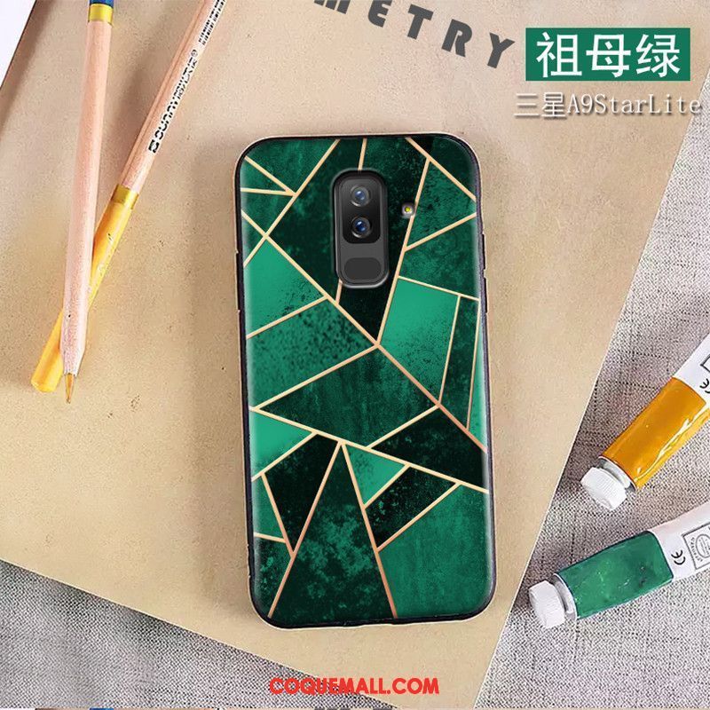 Étui Samsung Galaxy A6 Vert Incassable Étoile, Coque Samsung Galaxy A6 Tout Compris Téléphone Portable