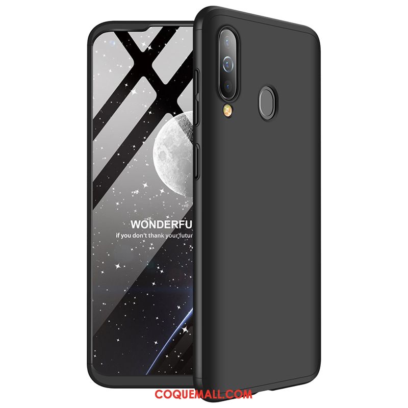 Étui Samsung Galaxy A60 Délavé En Daim Ornements Suspendus Tout Compris, Coque Samsung Galaxy A60 Membrane Noir