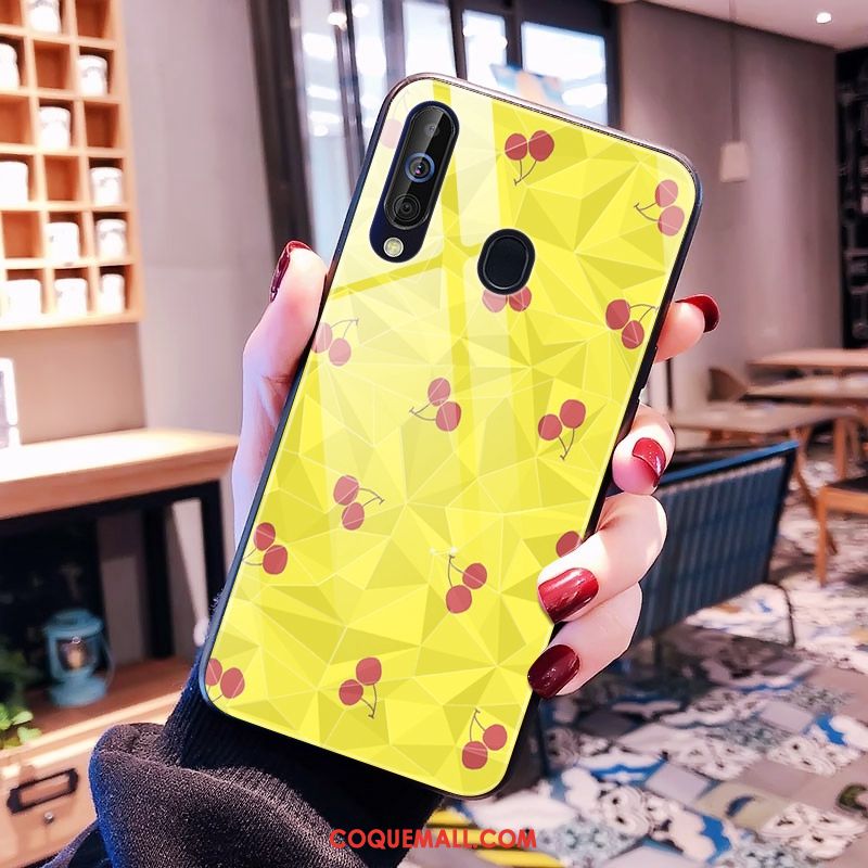 Étui Samsung Galaxy A60 Jaune Petit Frais, Coque Samsung Galaxy A60 Téléphone Portable Modèle Fleurie