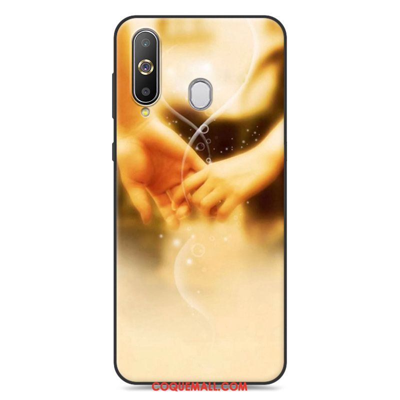 Étui Samsung Galaxy A60 Étoile Fluide Doux Jaune, Coque Samsung Galaxy A60 Délavé En Daim Téléphone Portable