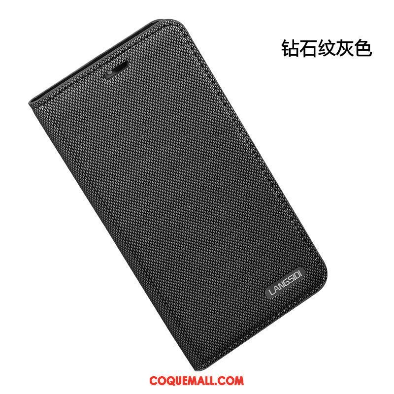 Étui Samsung Galaxy A7 2018 Cuir Véritable Étoile Gris, Coque Samsung Galaxy A7 2018 Étui En Cuir Fluide Doux