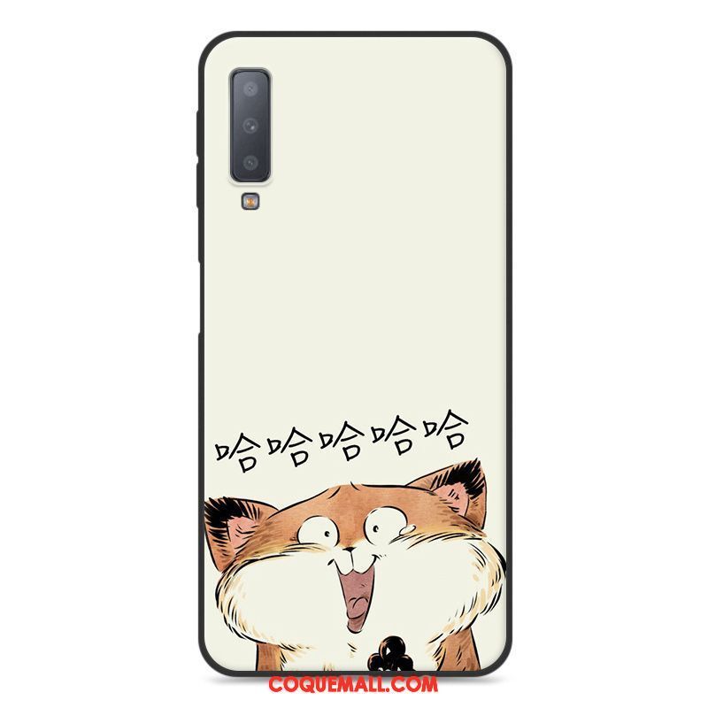 Étui Samsung Galaxy A7 2018 Dessin Animé Fluide Doux Tout Compris, Coque Samsung Galaxy A7 2018 Jaune Téléphone Portable