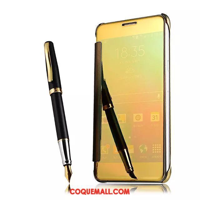 Étui Samsung Galaxy A7 2018 Étoile Étui En Cuir Or, Coque Samsung Galaxy A7 2018 Miroir Protection