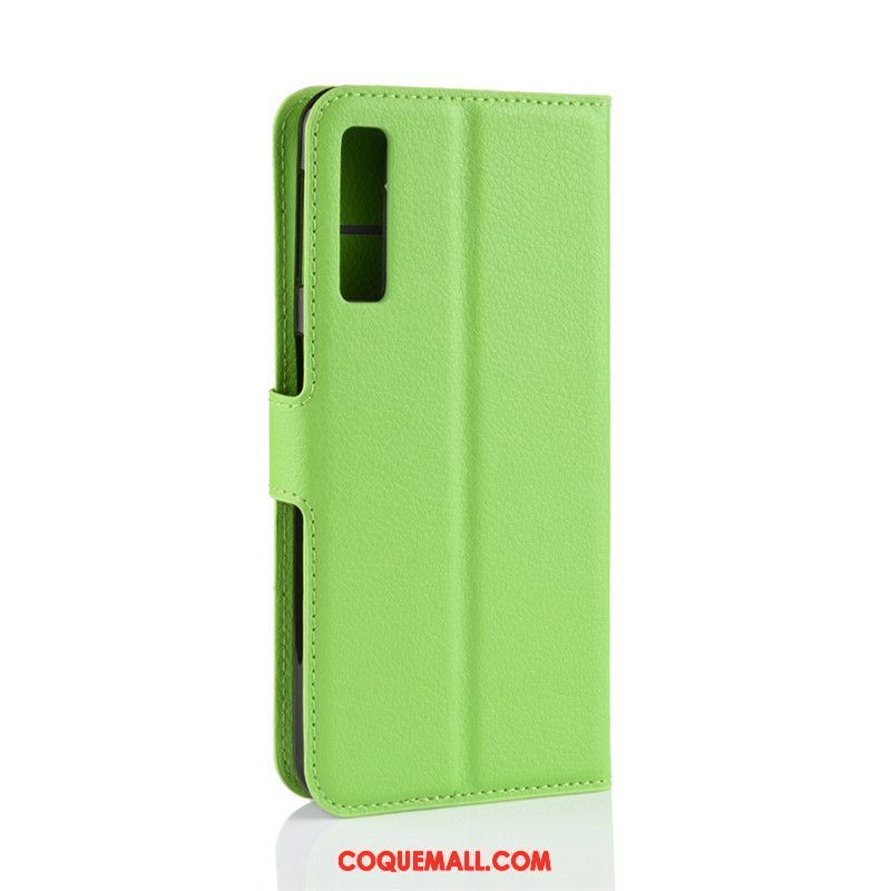 Étui Samsung Galaxy A7 2018 Étui En Cuir Vert Étoile, Coque Samsung Galaxy A7 2018 Clair Fluide Doux