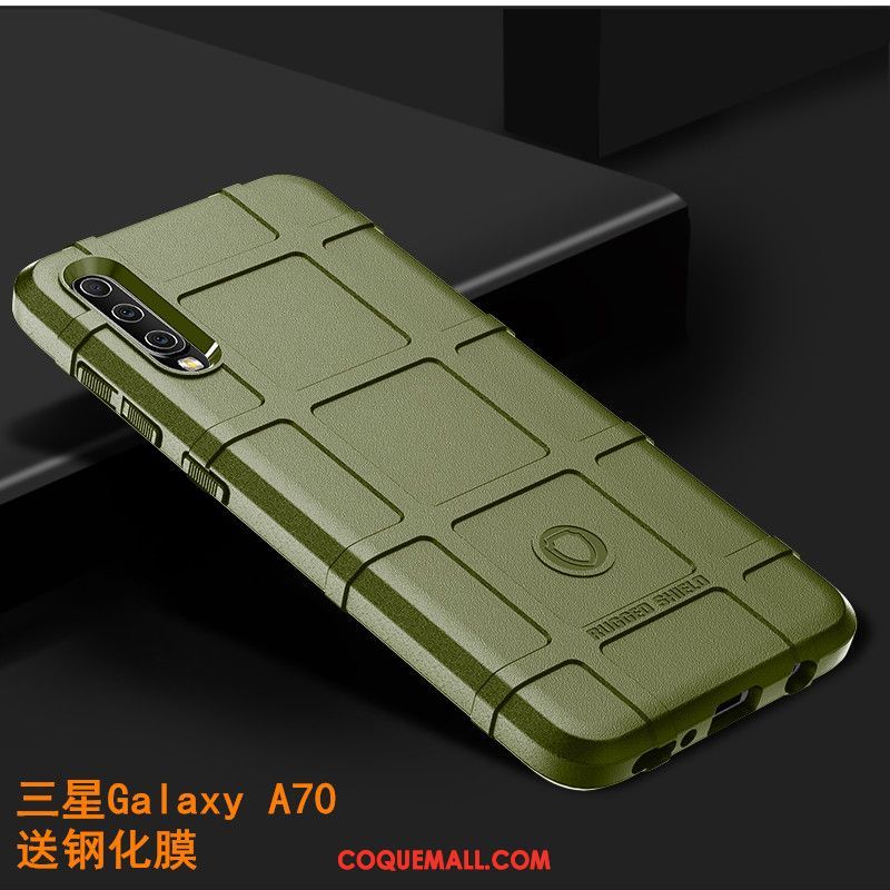 Étui Samsung Galaxy A70 Personnalité Téléphone Portable Tout Compris, Coque Samsung Galaxy A70 Délavé En Daim Antidérapant