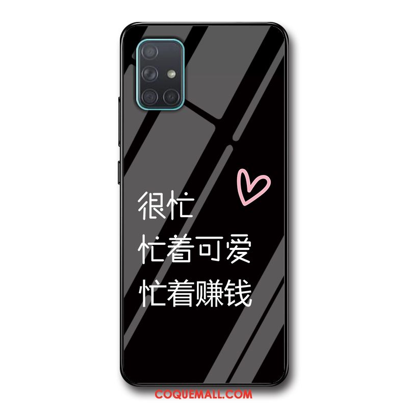 Étui Samsung Galaxy A71 Personnalité Net Rouge Verre, Coque Samsung Galaxy A71 Incassable Tendance