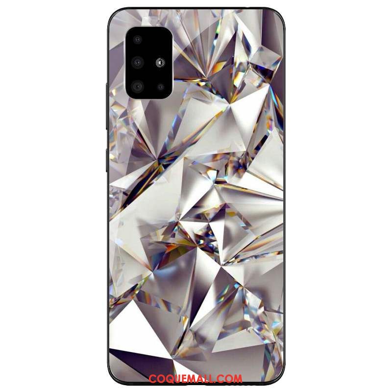 Étui Samsung Galaxy A71 Téléphone Portable Bordure Étoile, Coque Samsung Galaxy A71 Incassable Argent