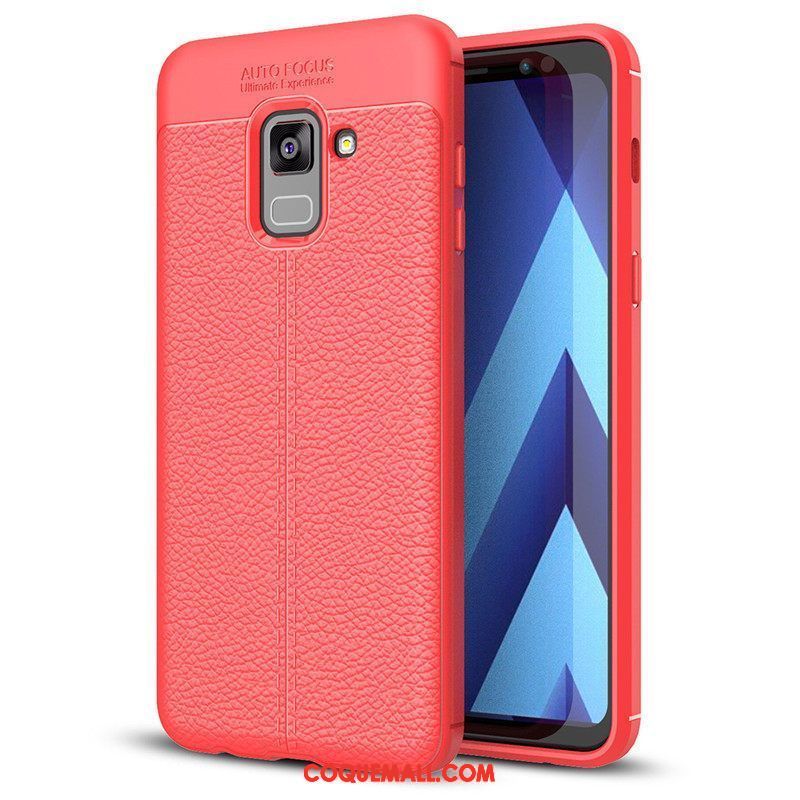 Étui Samsung Galaxy A8 2018 Rouge Coque En Silicone Téléphone Portable, Coque Samsung Galaxy A8 2018 Tout Compris Protection