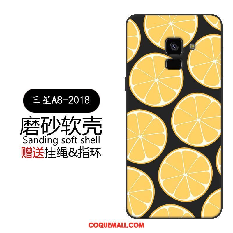 Étui Samsung Galaxy A8 2018 Silicone Jaune Étoile, Coque Samsung Galaxy A8 2018 Tendance Fluide Doux