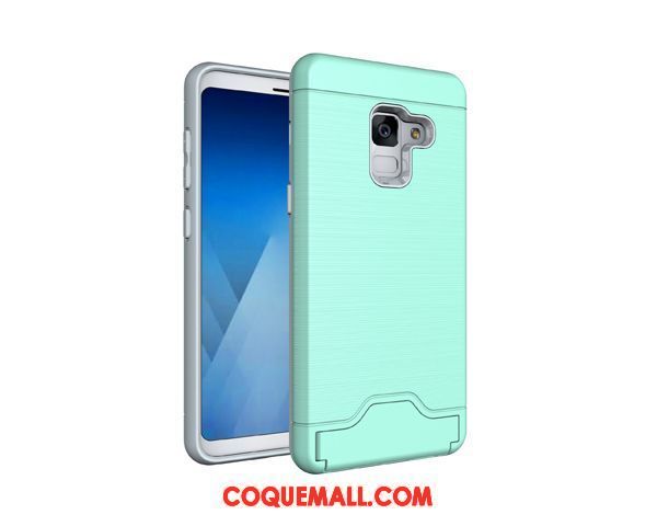 Étui Samsung Galaxy A8 2018 Vert Incassable Support, Coque Samsung Galaxy A8 2018 Fluo Carte