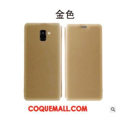 Étui Samsung Galaxy A8 2018 Étui En Cuir Protection Or, Coque Samsung Galaxy A8 2018 Fluide Doux Téléphone Portable