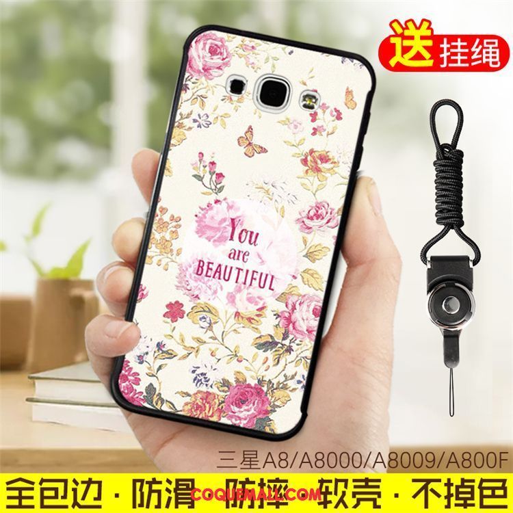 Étui Samsung Galaxy A8 Fluide Doux Ornements Suspendus Tout Compris, Coque Samsung Galaxy A8 Étoile Rose