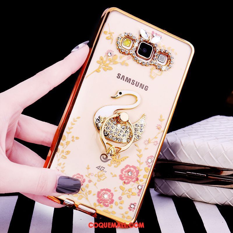 Étui Samsung Galaxy A8 Incassable Or Strass, Coque Samsung Galaxy A8 Luxe Silicone