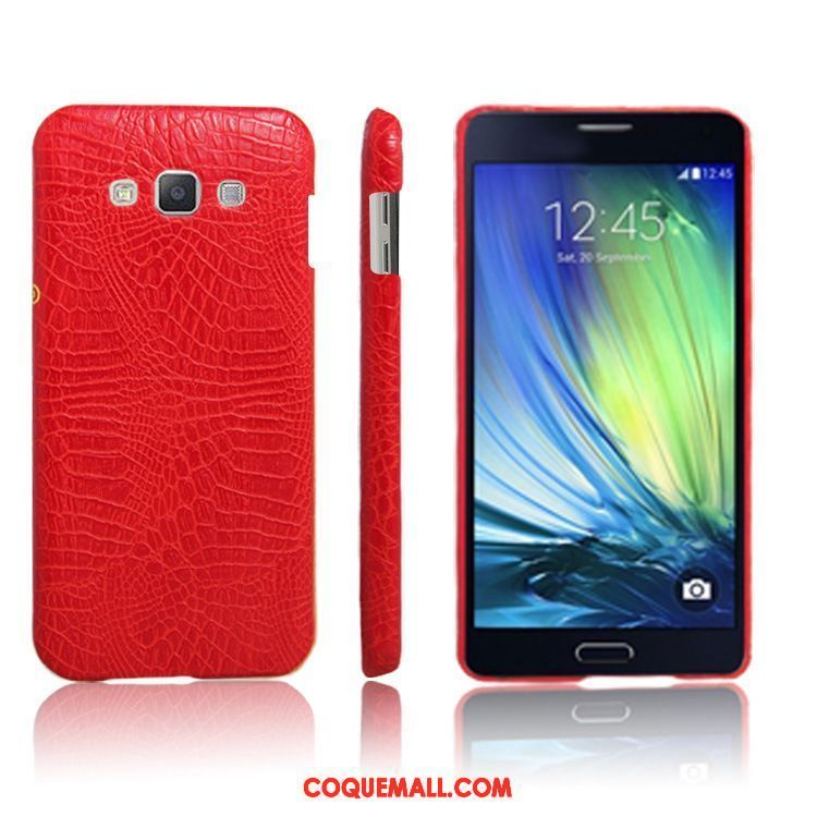 Étui Samsung Galaxy A8 Téléphone Portable Protection Rouge, Coque Samsung Galaxy A8 Crocodile Modèle Étoile