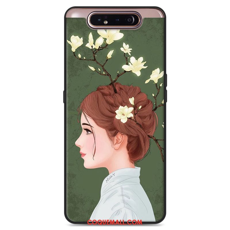 Étui Samsung Galaxy A80 Art Téléphone Portable Silicone, Coque Samsung Galaxy A80 Ornements Suspendus Vert