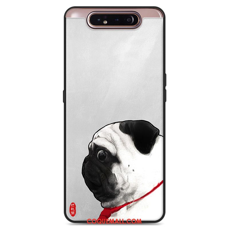 Étui Samsung Galaxy A80 Gris Téléphone Portable Fluide Doux, Coque Samsung Galaxy A80 Amoureux Personnalité