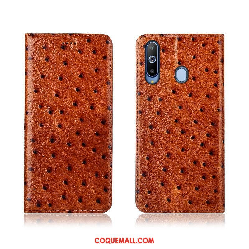 Étui Samsung Galaxy A8s Tout Compris Fluide Doux En Cuir, Coque Samsung Galaxy A8s Protection Silicone Braun