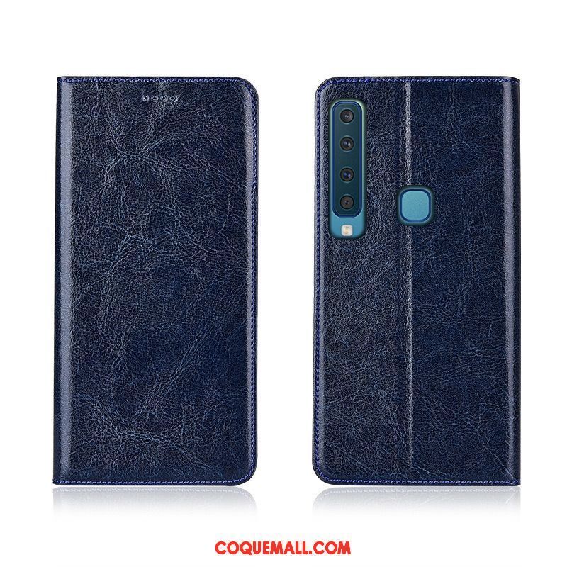 Étui Samsung Galaxy A9 2018 Tout Compris Fluide Doux Étui En Cuir, Coque Samsung Galaxy A9 2018 Protection Cuir Véritable