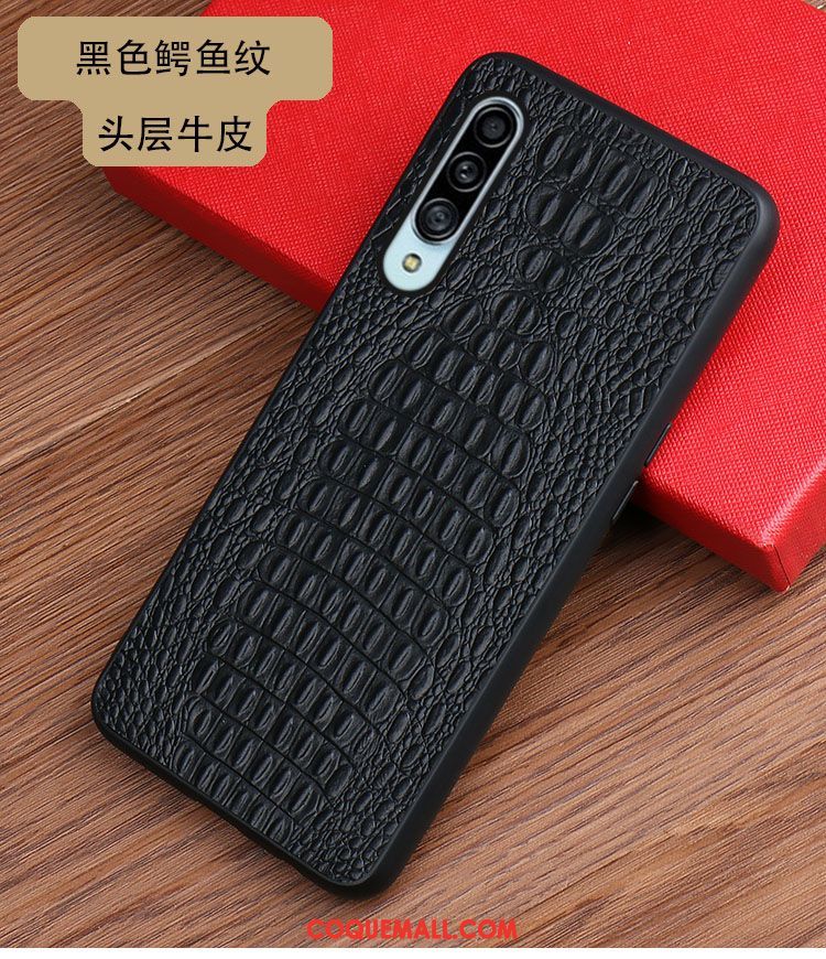 Étui Samsung Galaxy A90 5g Crocodile Modèle Incassable Noir, Coque Samsung Galaxy A90 5g Étoile Tout Compris