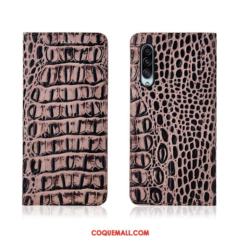 Étui Samsung Galaxy A90 5g En Cuir Kaki Marque De Tendance, Coque Samsung Galaxy A90 5g Cuir Véritable Silicone