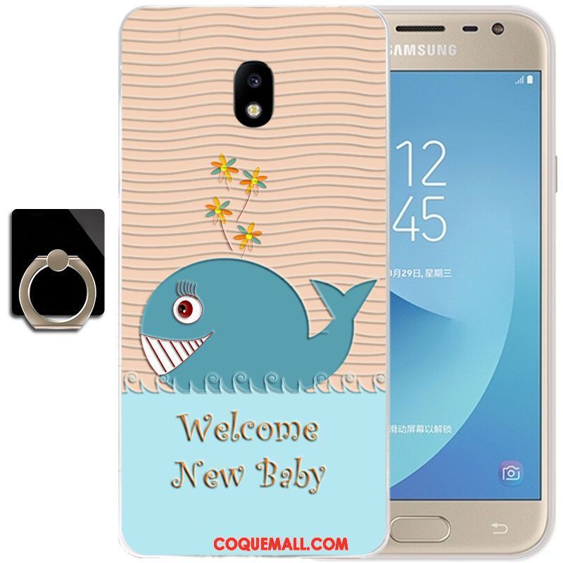 Étui Samsung Galaxy J3 2017 Bleu Fluide Doux Tout Compris, Coque Samsung Galaxy J3 2017 Téléphone Portable Tendance