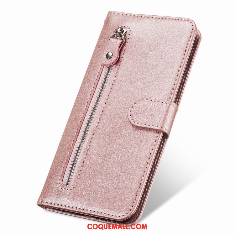 Étui Samsung Galaxy M20 Carte En Cuir Fluide Doux, Coque Samsung Galaxy M20 Or Rose Portefeuille